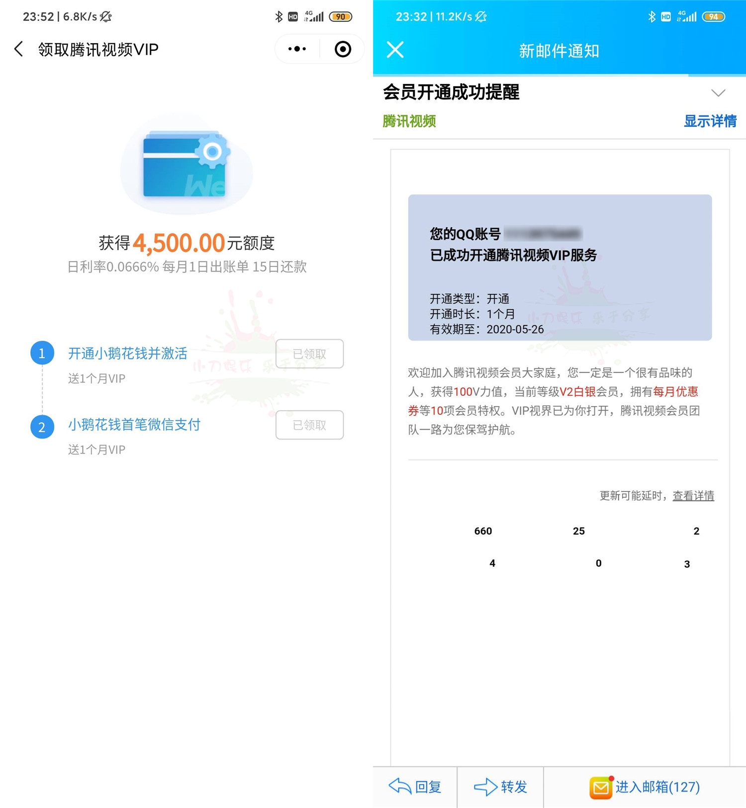 开通腾讯版花呗送2月视频会员-趣酷猫资源网