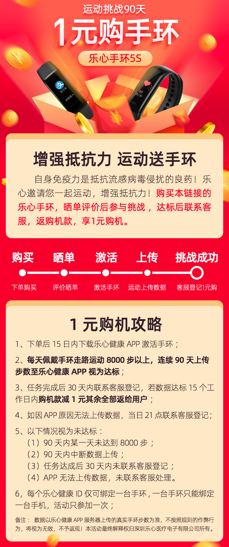 京东天猫0元购乐心手环5S-趣酷猫资源网