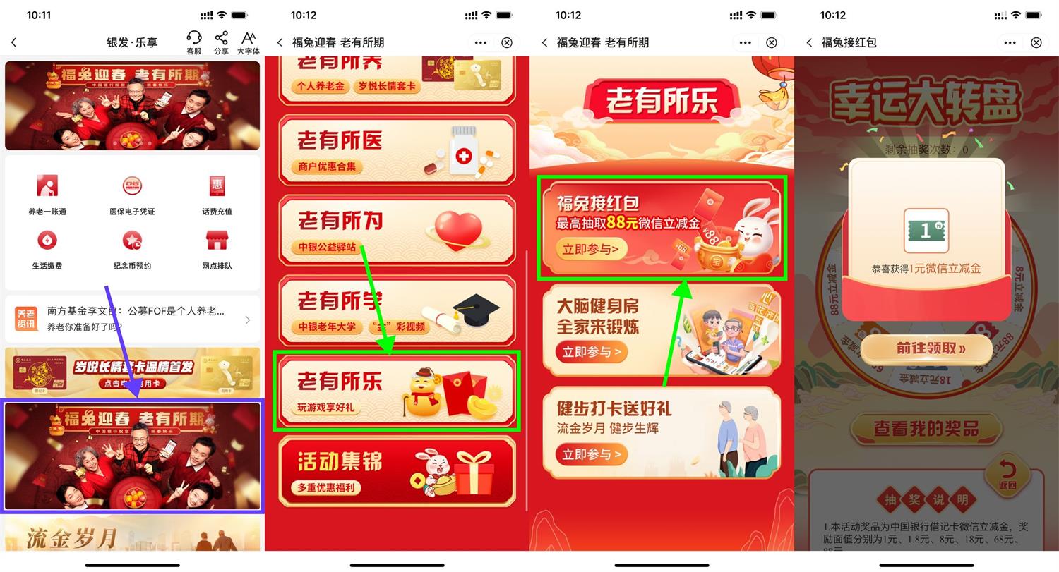 中行银发专区抽1~88元立减金-趣酷猫资源网