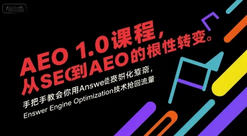 AEO 1.0 课程，从SEO到AE0的基命性转变，手把手教会你用AnswerEngineOptimization技术抢回流量（更新）-趣酷猫资源网
