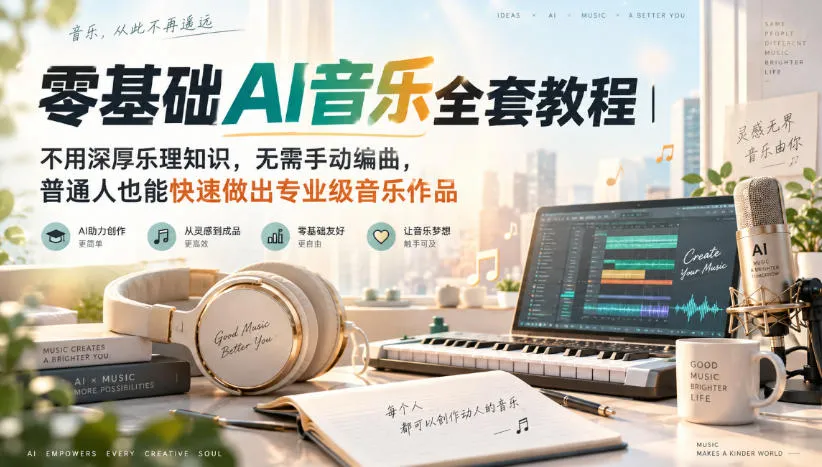 AI音乐创作教程:零基础入门,轻松上手,无需乐理,自动编曲,打造专业音乐作品 - 趣客盟