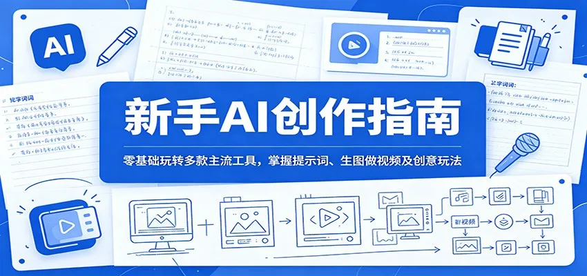 新手AI创作指南:零基础玩转多款主流工具,掌握提示词、生图做视频及创意玩法_趣客盟