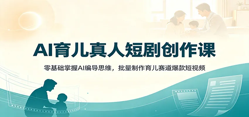 AI育儿短视频制作秘籍课:零起点学习AI编导技巧,打造爆款育儿内容短视频_趣客盟