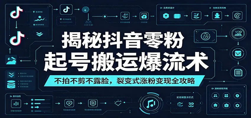 揭秘抖音零粉起号搬运爆流术：不拍不剪不露脸，裂变式涨粉变现全攻略_趣客盟