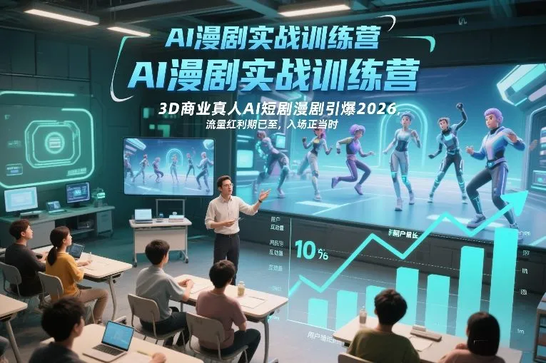 AI漫剧实战训练营,3D商业真人AI短剧漫剧引爆2026,流量红利期已至,入场正当时 AI漫剧实战训练营,3D商业真人AI短剧漫剧引爆2026,流量红利期已至,入场正当时