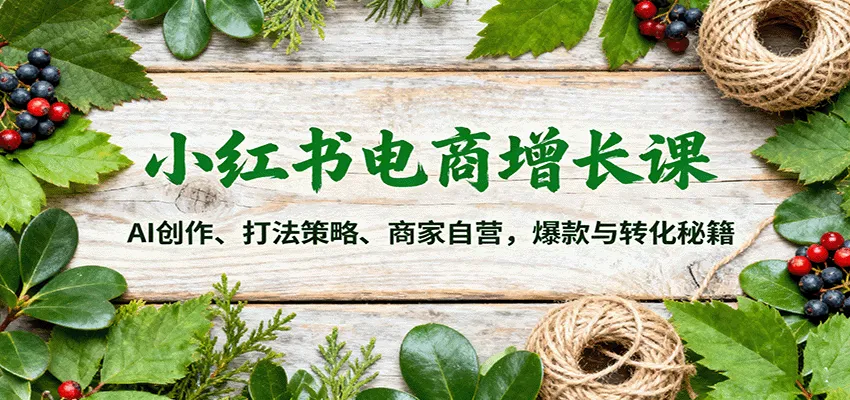 小红书电商增长课：AI创作、打法策略、商家自营，爆款与转化秘籍-趣酷猫资源网