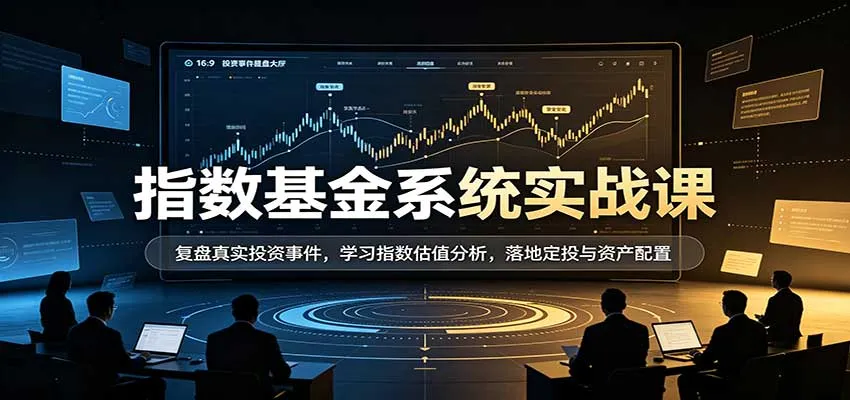 指数基金实战课程:深度复盘投资案例,掌握指数估值技巧,实战定投策略与资产配置技巧 - 趣客盟