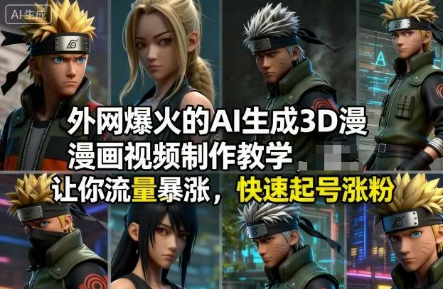 外网爆火的AI生成3D漫画视频制作教学，让你流量暴涨，快速起号涨粉！-趣酷猫资源网