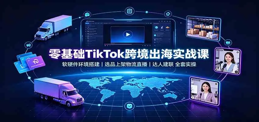 零基础TikTok跨境出海实战课:软硬件环境搭建,选品上架物流直播,达人建联全套实操 零基础TikTok跨境出海实战课:软硬件环境搭建,选品上架物流直播,达人建联全套实操