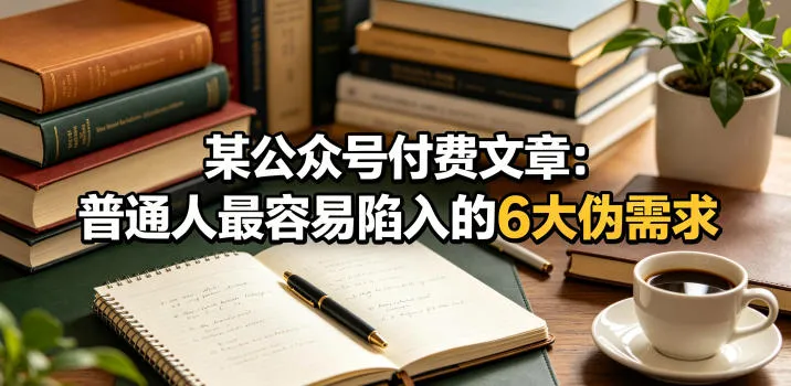 某公众号付费文章：普通人最容易陷入的6大伪需求_趣客盟