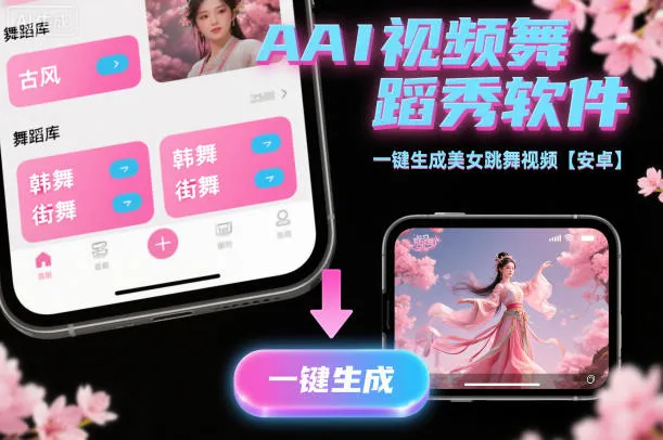 AI视频舞蹈秀软件，一键生成美女跳舞视频【安卓】