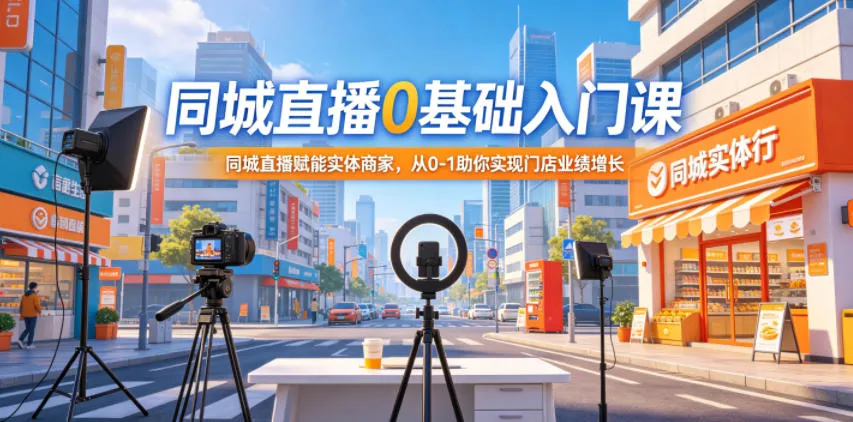 同城直播0基础入门课，同城直播赋能实体商家，从0-1助你实现门店业绩增长_趣客盟