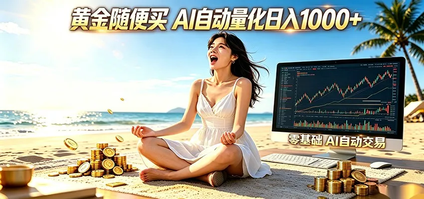 黄金随便买？AI自动外汇量化交易 在家当皇帝 日入1000+_趣客盟