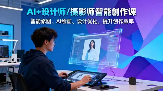 AI+设计师/摄影师智能创作课：智能修图、AI绘画、设计优化，提升创作效率-趣酷猫资源网