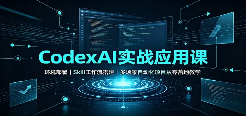 《CodexAI实战课程：Skill工作流环境部署，零基础多场景自动化项目落地教程》 - 趣客盟