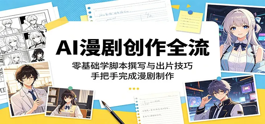 AI漫剧创作全流程：零基础学脚本撰写与出片技巧，手把手完成漫剧制作_趣客盟