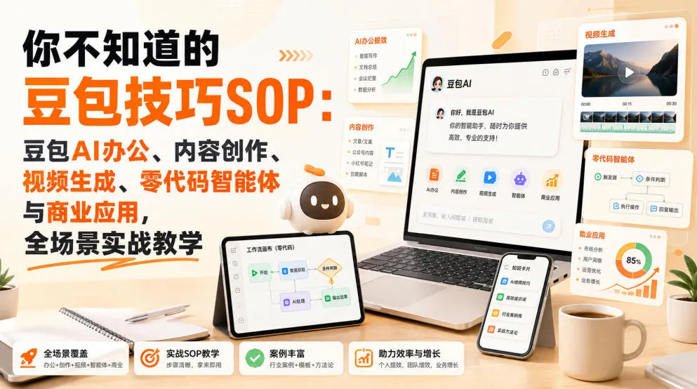 豆包AI实战攻略:深度解析办公自动化、内容制作、视频生成及零代码智能体在商业场景中的应用技巧 - 趣客盟