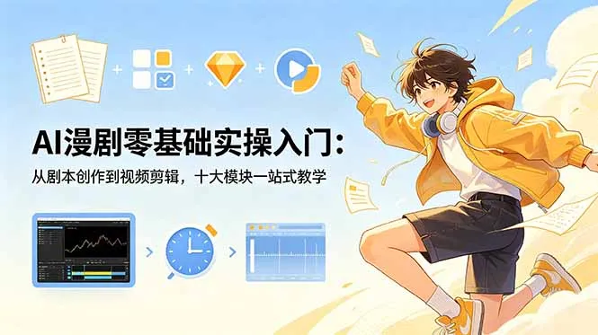 AI漫剧零基础实操入门:从剧本创作到视频剪辑,十大模块一站式教学_趣客盟