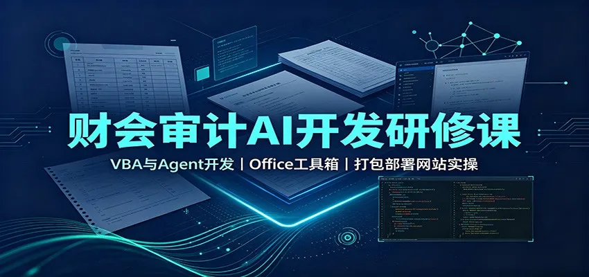 财会审计AI开发实战课：VBA与智能Agent编程，Office工具集成与网站部署技巧 - 趣客盟