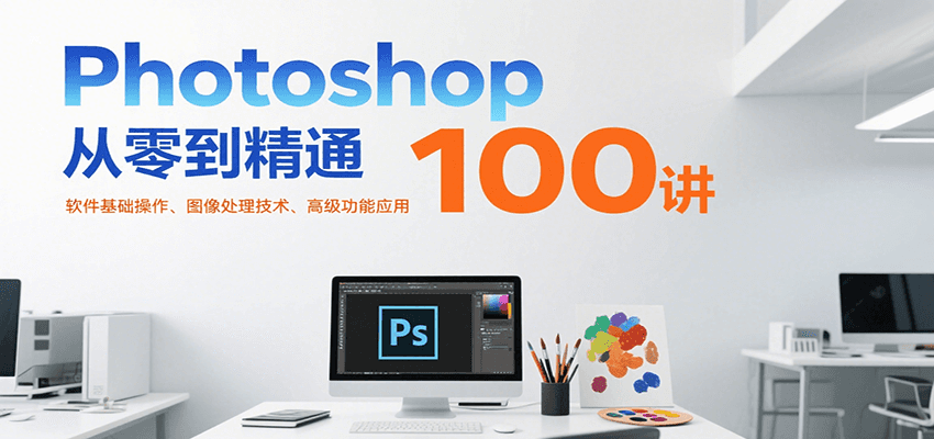 Photoshop从零到精通100讲：软件基础操作、图像处理技术、高级功能应用-趣酷猫资源网