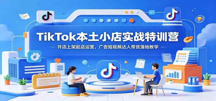 TikTok本土小店开店教程：全面起店运营、广告短视频带货实战，达人带货落地教学培训课程_趣客盟