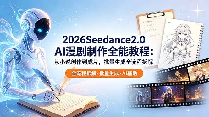 2026Seedance2.0 AI制作全能教程：从小说创作到成片，批量生成全流程拆解_趣客盟