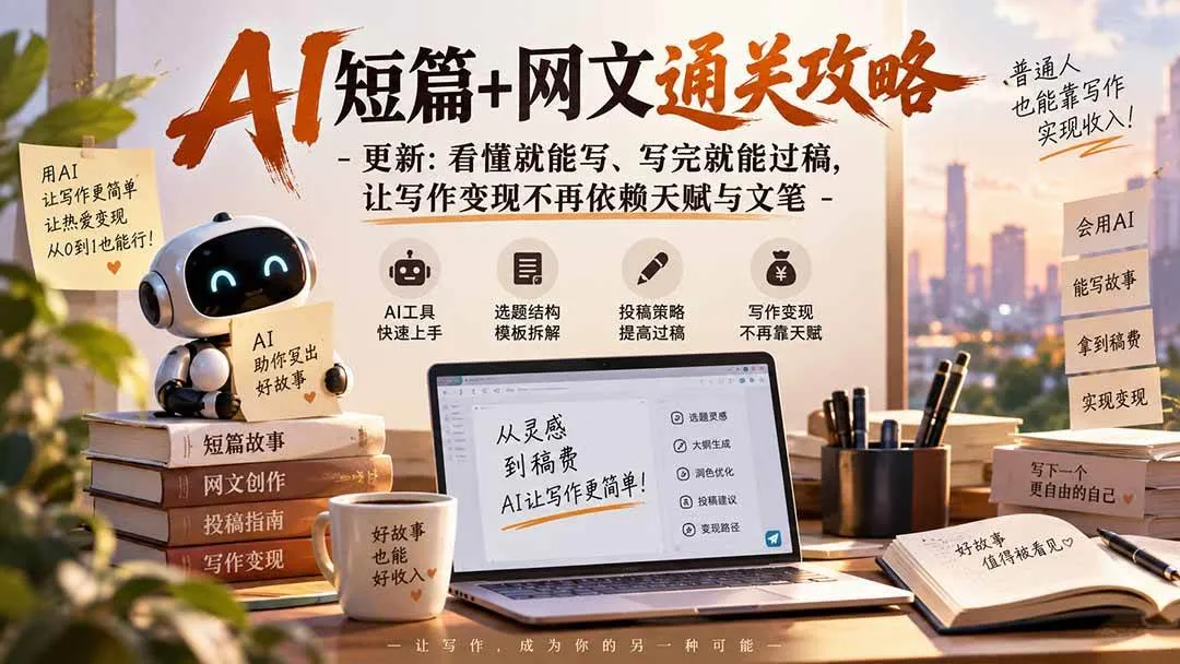 (20578期)AI短篇+网文通关攻略-更新0921:看懂就能写、写完就能过稿,让写作变现不再依赖天赋与文笔 (20578期)AI短篇+网文通关攻略-更新0921:看懂就能写、写完就能过稿,让写作变现不再依赖天赋与文笔