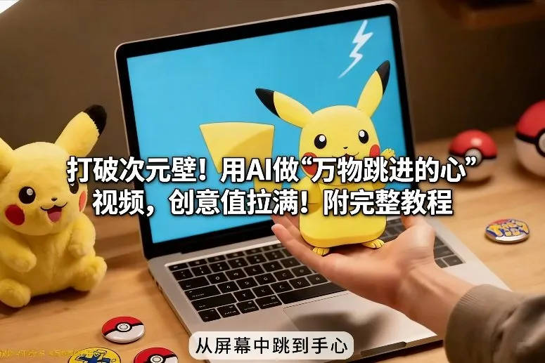 打破次元壁！用AI做【万物跳进手心】视频，创意值拉满！附完整教程-趣酷猫资源网