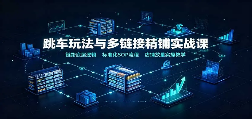 优化后的标题：
“跳车玩法+多链接精细化运营教程：揭秘链路底层逻辑，标准化SOP流程，实战店铺放量教学攻略” - 趣客盟