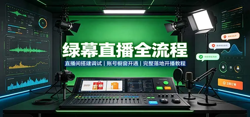 绿幕直播全攻略：一站式搭建与调试，账号橱窗开通，完整开播教程详解 - 趣客盟