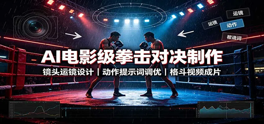 AI驱动电影级拳击对决视频制作：优化镜头运镜技巧，动作提示词调优，格斗剪辑成品 - 趣客盟