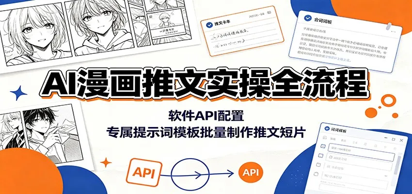 AI漫画推文制作全攻略:软件API配置+提示词模板批量生成,高效漫画短片推文教程_趣客盟