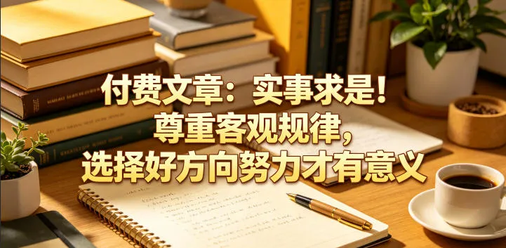 付费文章：实事求是！尊重客观规律，选择好方向努力才有意义_趣客盟