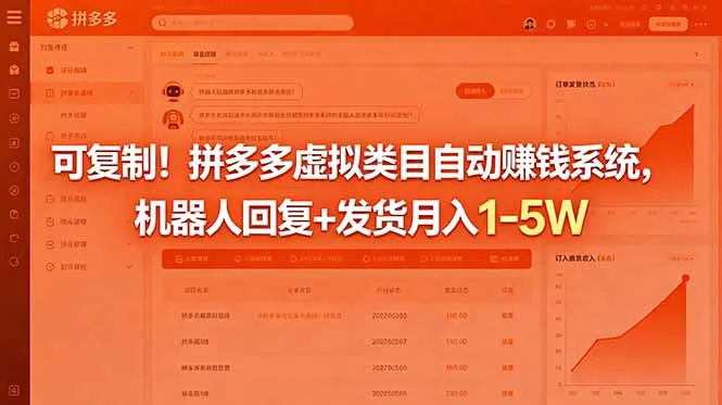 可复制！拼多多虚拟类目自动赚钱系统，机器人回复+发货月入 1-5W_趣客盟