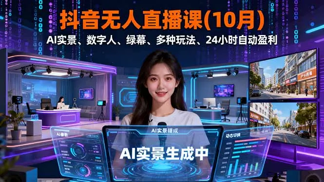 抖音无人直播课(10月-趣酷猫资源网