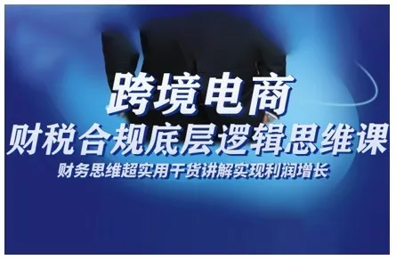 跨境电商财稅合规底层逻辑思维课，财务思维超实用于货讲解实现利润增长-趣酷猫资源网