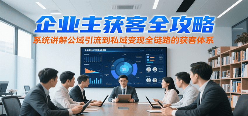 企业主获客全攻略，系统讲解公域引流到私域变现全链路的获客体系-趣酷猫资源网