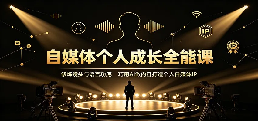 打造个人自媒体IP全攻略：提升镜头语言，AI赋能内容创作，自媒体成长必备课程 - 趣客盟