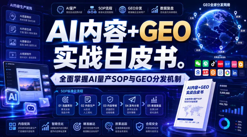 AI赋能内容创作+GEO精准分发指南：深度解析AI量产SOP与全球分发策略【白皮书】 - 趣客盟