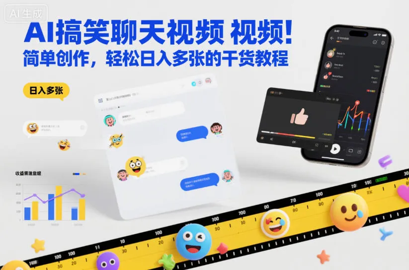AI搞笑聊天视频，简单创作，轻松日入多张的干货教程-趣酷猫资源网