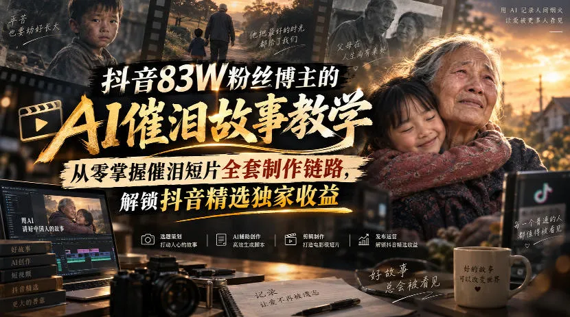 抖音爆款AI催泪短片制作攻略:零基础掌握全套技巧,解锁抖音收益增长秘诀 - 趣客盟
