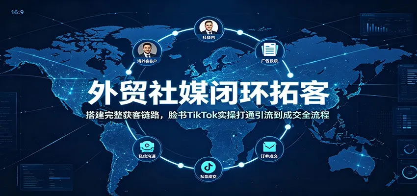外贸社媒全链路拓客攻略:从脸书到TikTok,高效搭建引流至成交的闭环获客系统 - 趣客盟