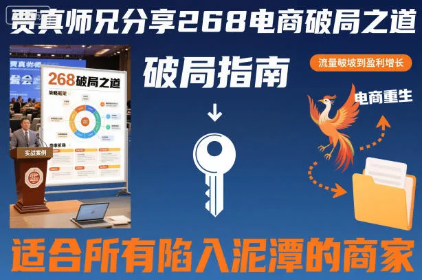 贾真师兄分享268电商破局之道-适合所有陷入泥潭的商家-趣酷猫资源网