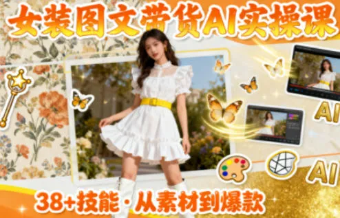 女装图文带货的AI实操课，覆盖38个实用技能，快速提升素材制作效率-趣酷猫资源网