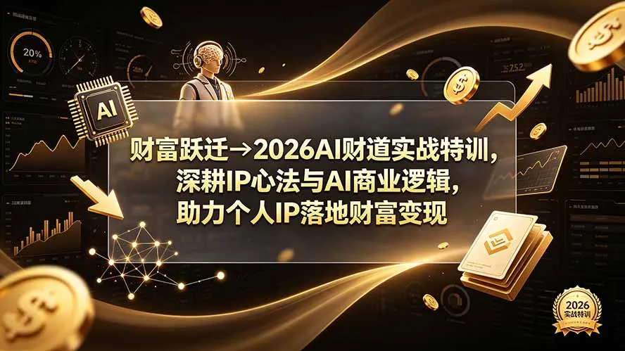 AI财道实战2026特训:深度解锁IP心法与AI商业智慧,赋能个人IP高效变现_趣客盟
