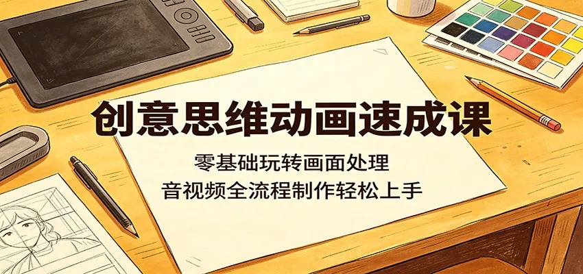 创意思维动画速成课：零基础玩转画面处理，音视频全流程制作轻松上手_趣客盟
