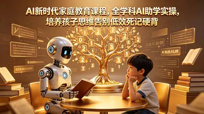 AI新时代家庭教育课程，全学科AI助学实操，培养孩子思维告别低效死记硬背_趣客盟