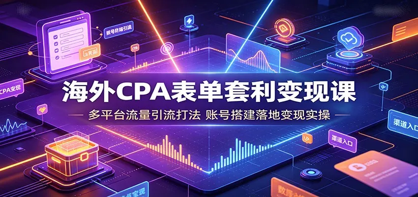 海外CPA表单套利变现攻略:多平台流量吸金术,实战账号搭建与落地变现技巧_趣客盟