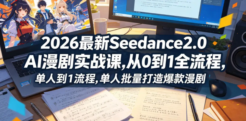 2026最新Seedance2.0 AI漫剧实战课,，从0到1全流程，单人批量打造爆款漫剧_趣客盟