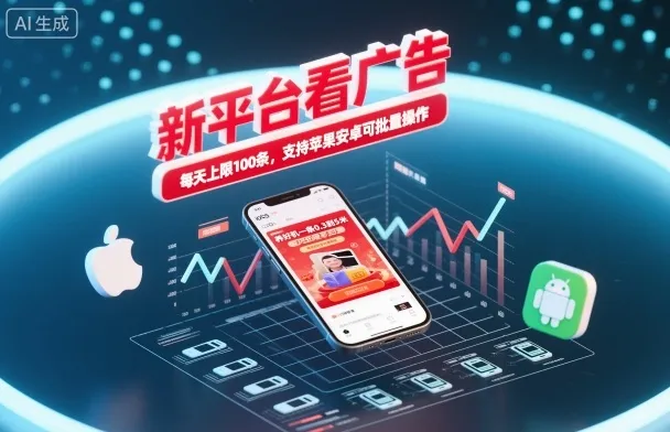 新平台看广告,养好机一条0.3到5米,每天上限100条,支持苹果安卓可批量操作 新平台看广告,养好机一条0.3到5米,每天上限100条,支持苹果安卓可批量操作